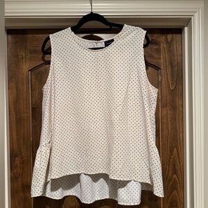 Polka Dot Ivory Sleeveless Blouse